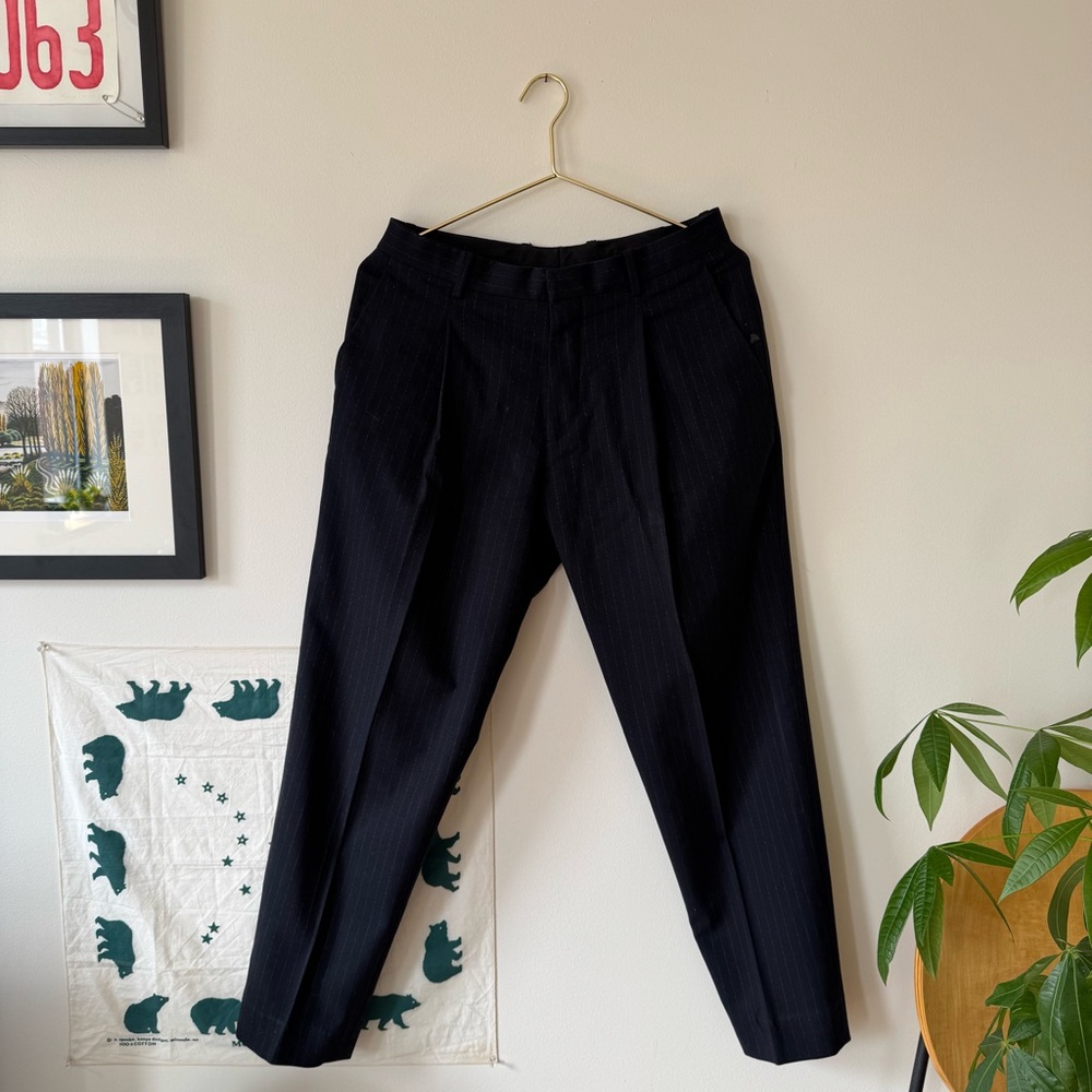 Theory Men’s Navy Pinstripe Dress Pants